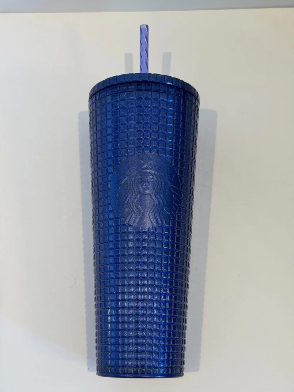 Starbucks Textured Navy Blue Studded Cold Cup with Straw NWT
